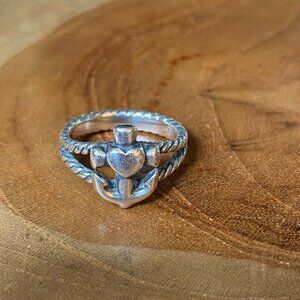 RETIRED James Avery Faith Hope Love Ring, Size 6.5, Sterling Silver